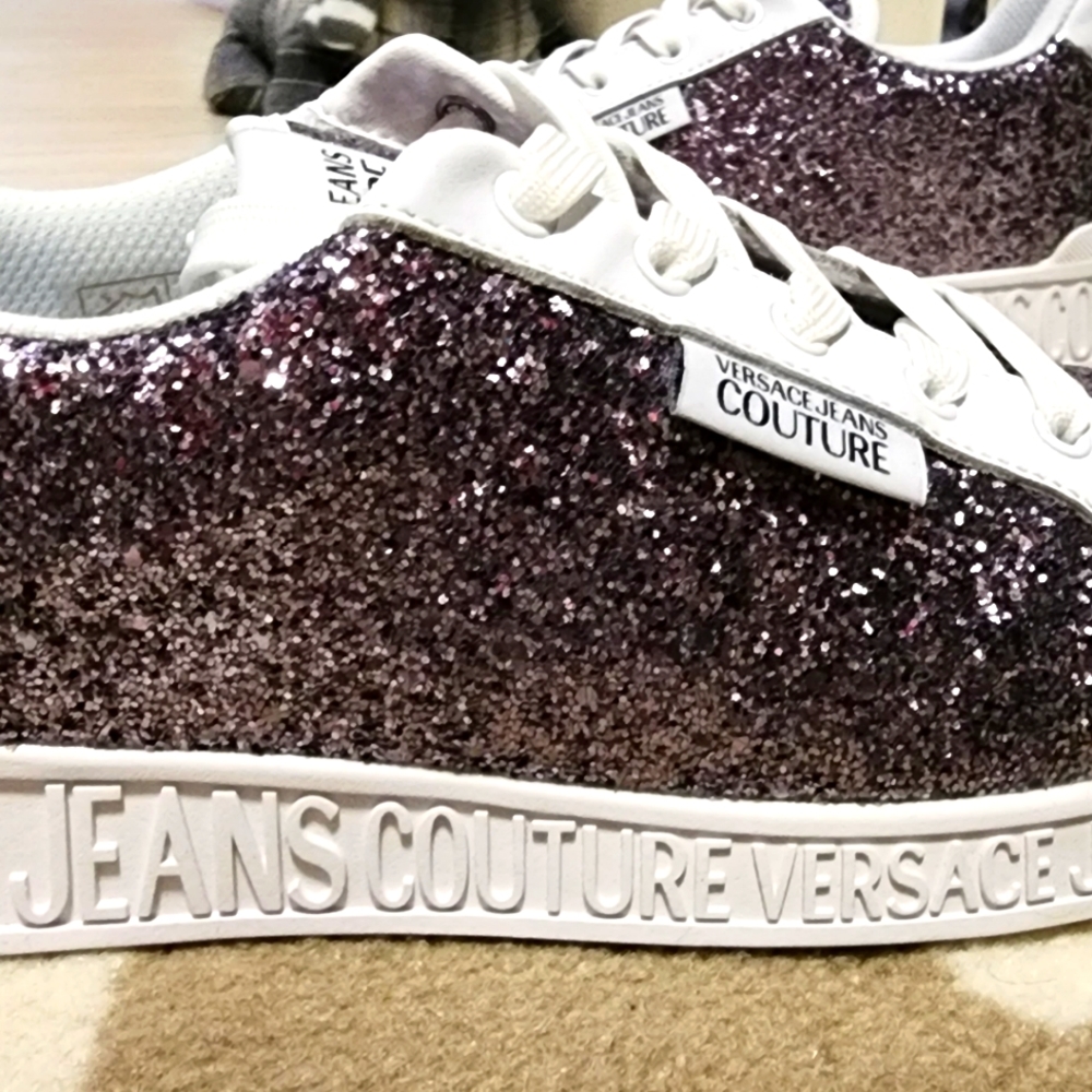 Versace glitter sneakers 8, never worn